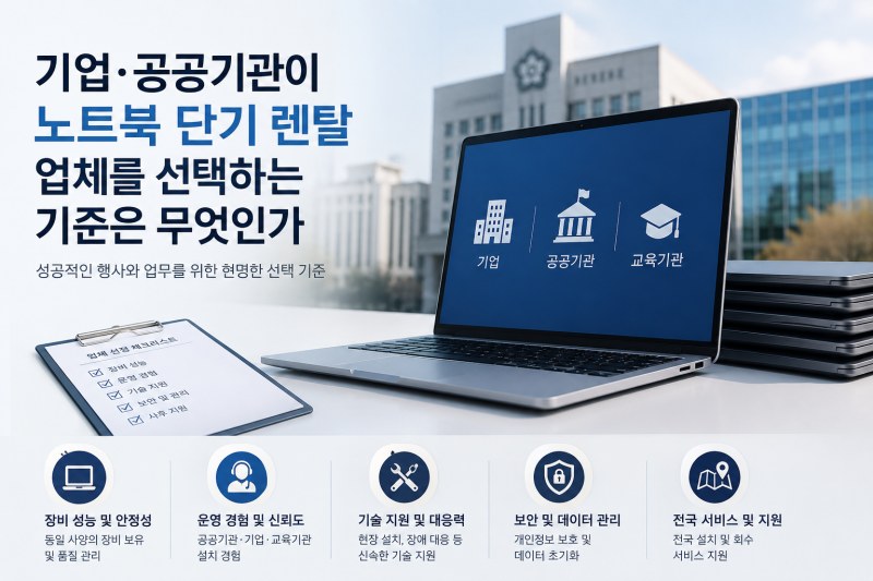 기업·공공기관이 노트북 단기 렌탈 업체를 선택하는 기준은 무엇인가
