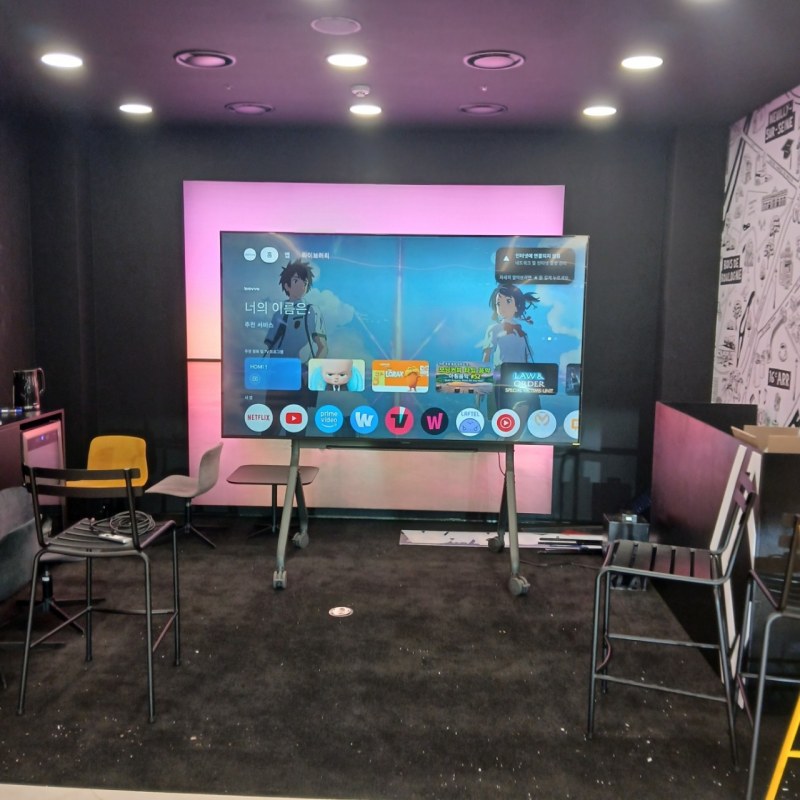 100인치 TV렌탈, 르노 강남점 행사에 코코렌탈 대형TV 단기 대여 지원