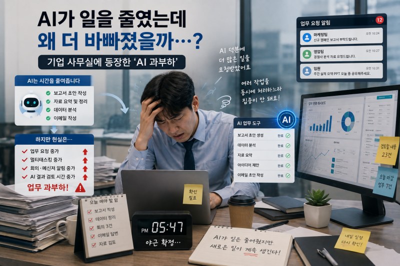 [AI 사무환경 리포트16] AI가 일을 줄였는데 왜 더 바빠졌을까… 기업 사무실에 등장한 ‘AI 과부하’
