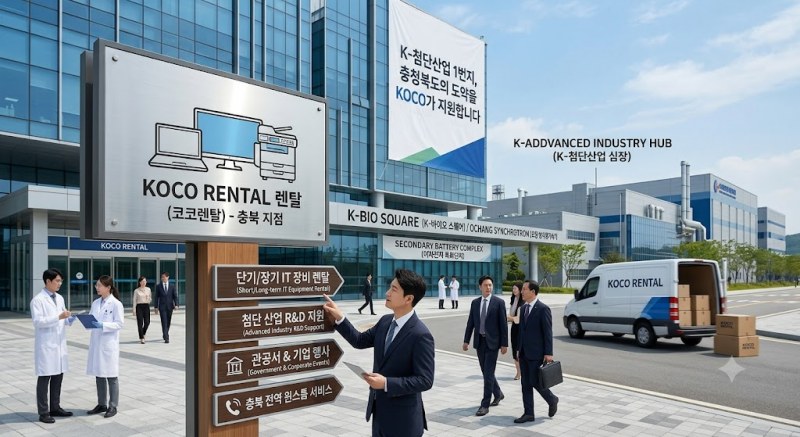 ‘K-첨단산업 심장’ 충청북도, R&D·행정 수요 폭발… KOCO 코코렌탈, 맞춤형 IT 인프라로 기업·관공서 경쟁력 견인