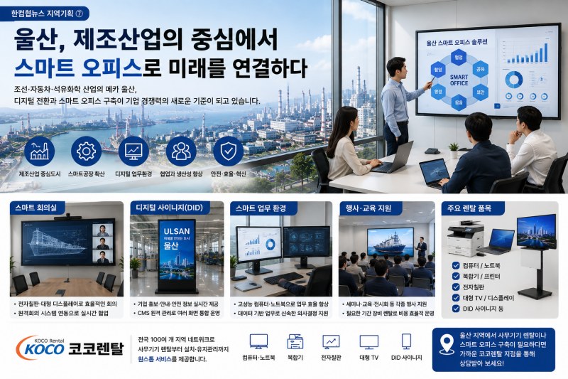 [ 한컴협뉴스 지역기획 7 ] 울산, 제조산업의 중심에서 스마트 공장과 스마트 오피스로 진화하다