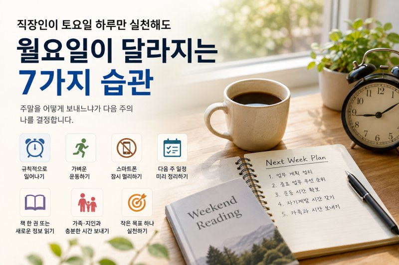 직장인이 토요일 하루만 실천해도 월요일이 달라지는 7가지 습관
