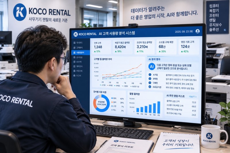 AI로 복합기·프린터 렌탈 매출을 키운다…사용량 분석으로 먼저 제안하는 영업